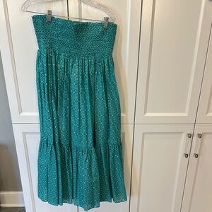 Zara Green and Blue Tiered Maxi Skirt Resort Wear